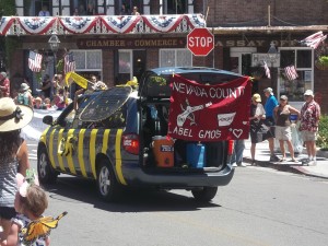 Label GMOs took on a bee-van spin in the Nevada County 4th of July Parade. Beautiful work!